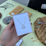 שרשרת מגן דוד פנינה ואמזונייט