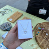 שרשרת מגן דוד פנינה ואמזונייט