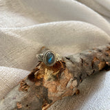 Labradorite leaf ring